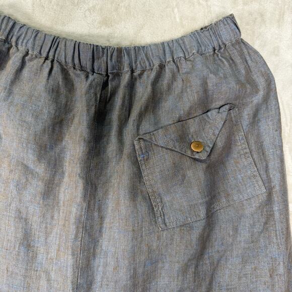 FLAX by Jeanne Engelhart 100% Linen Cardigan & Maxi Skirt Set Size Large Blue - Picture 6 of 11